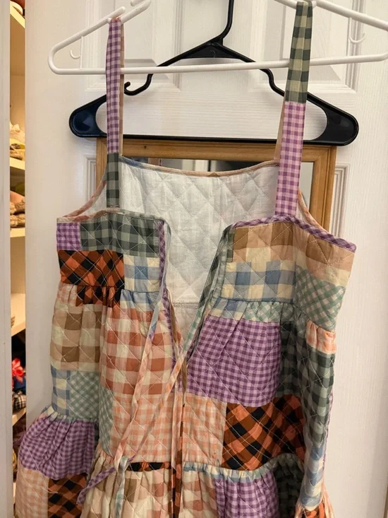 ASOS quilted patchwork tiered mini dress - Picture 5 of 7